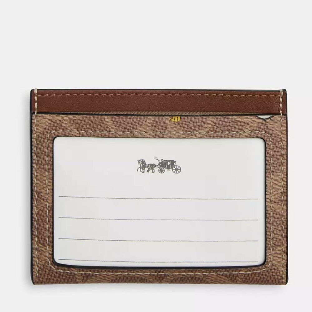 ❤️🐶Coach Coach X Peanuts Slim Id Card Case In Signature Canvas Snoopy Print - Picture 3 of 7